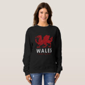 Wales Flag Welsh Dragon Baner Cymru Am Byth Welshm Trui (Voorkant volledig)