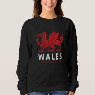 Wales Flag Welsh Dragon Baner Cymru Am Byth Welshm Trui