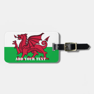 Wales Flag World Cup 2022 Football Voetbal Bagagelabel