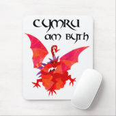 "Wales Forever!" Mousepad: Rode draak Muismat (Met muis)