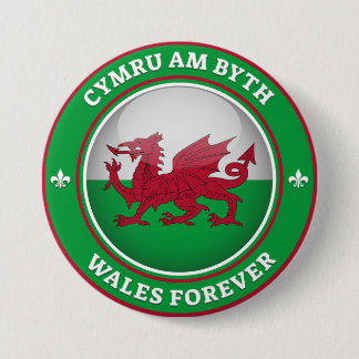 Wales Forever Ronde Button 7,6 Cm