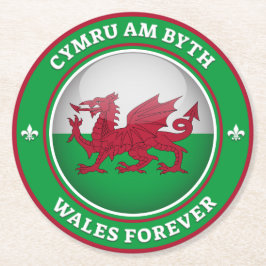 Wales Forever Ronde Kartonnen Onderzetter