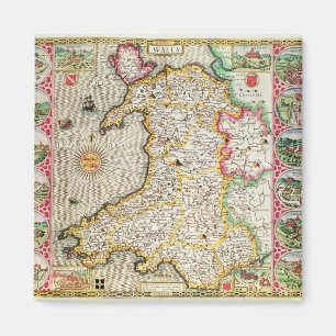 Wales, gegraveerd door Jodocus Hondius Magneet
