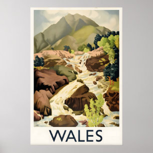 Wales Groot-Brittannië Vintage Reisposter Aangepas Poster