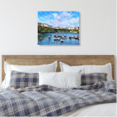Wales, haven van Tenby Canvas Afdruk (Insitu (Slaapkamer))
