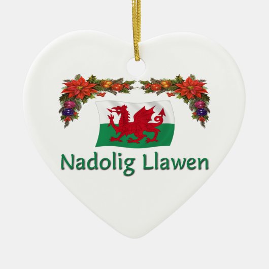 \Wales Kerstmis Keramisch Ornament (Voorkant)
