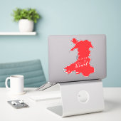 Wales ligt in mijn hart sticker (Laptop op bureau)