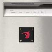 Wales Magnet - Welsh Dragon & Gold Croix (In Situ (Lave-vaisselle))