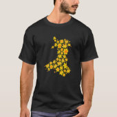 Wales Map Daffodil Welsh National Flower St Davids T-shirt (Voorkant)