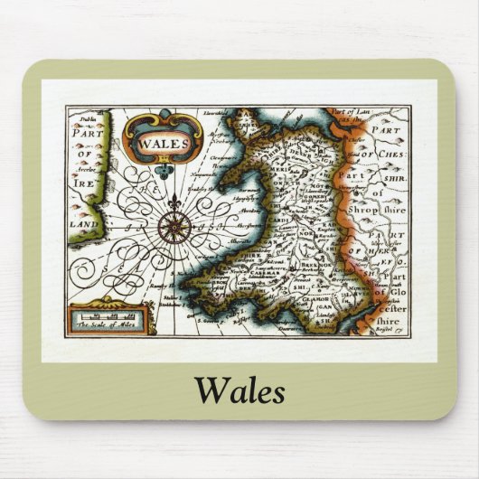 Wales Map en/of Flag Muismat (Voorkant)