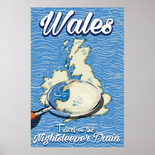 Wales Nightsleeper trein Britse reisposter Poster