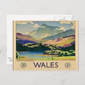 Wales, oud poster briefkaart (Voorkant / Achterkant)