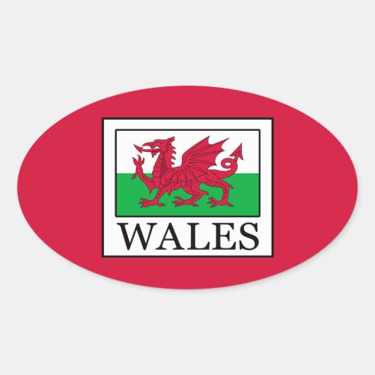 Wales Ovale Sticker (Voorkant)