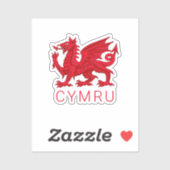 Wales Red Dragon (Y Ddraig Goch) Sticker (Vel)