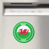 Wales Round Emblem Magneet (Insitu (Vaatwasser))