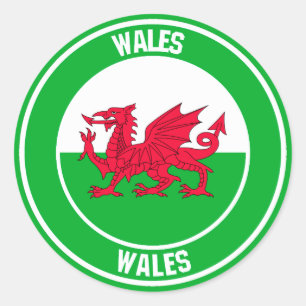 Wales Round Emblem Ronde Sticker