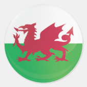 Wales Round Icon Flag Ronde Sticker (Voorkant)