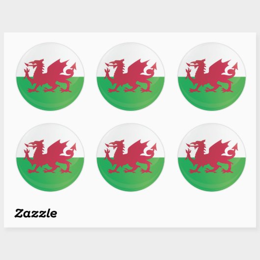 Wales Round Icon Flag Ronde Sticker (Vel)