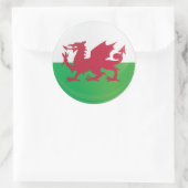 Wales Round Icon Flag Ronde Sticker (Tas)