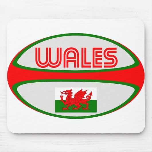 Wales Rugby Ball Muismat (Voorkant)