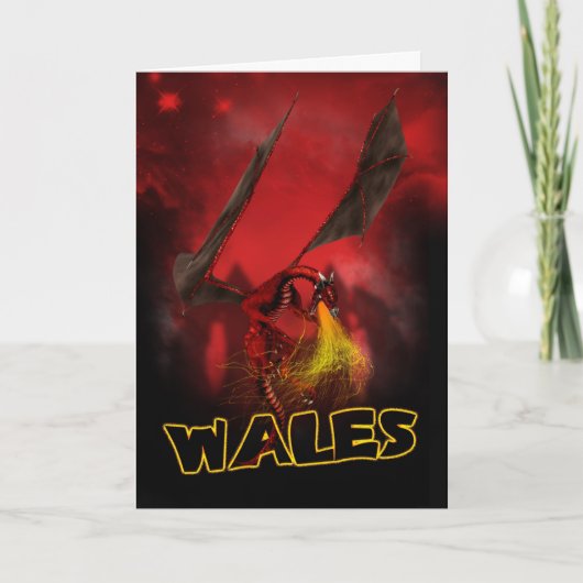 Wales - St. David's Day Kaart - Welsh Red Dragon C (Voorkant)
