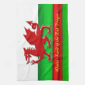 Wales - Thuis van de rode draak, metallisch effect Theedoek (Verticaal)
