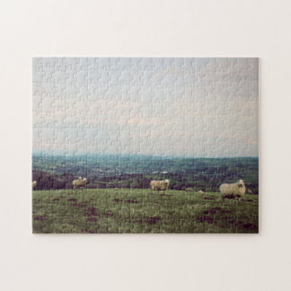 Wales Uitzicht Landscape Sheep Welsh Horizon Legpuzzel