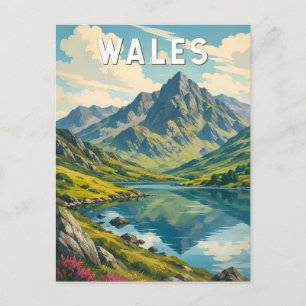 Wales Verenigd Koninkrijk Illustratie Reis Kunst R Briefkaart