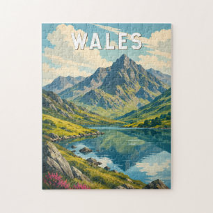 Wales Verenigd Koninkrijk Illustratie Reizen Kunst Legpuzzel