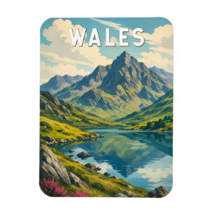 Wales Verenigd Koninkrijk Illustratie Reizen Kunst Magneet
