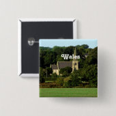 Wales Vierkante Button 5,1 Cm (Voorkant /achterkant)