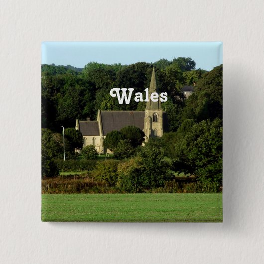 Wales Vierkante Button 5,1 Cm (Voorkant)