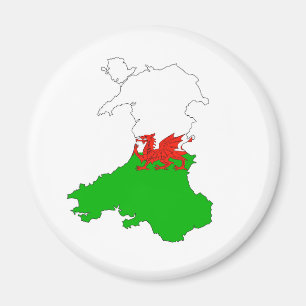 wales vlag kaart verenigd koninkrijk land vorm magneet