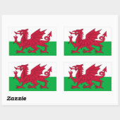 Wales vlag rechthoekige sticker (Vel)