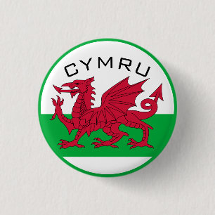 wales vlag ronde button 3,2 cm