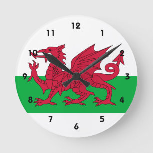 wales vlag ronde klok