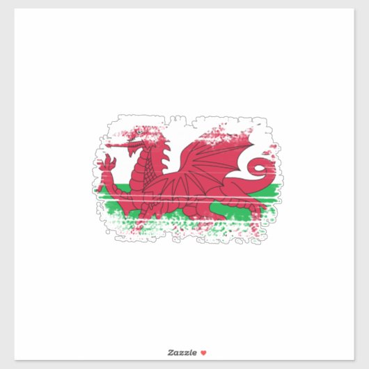 Wales vlag sticker (Vel)
