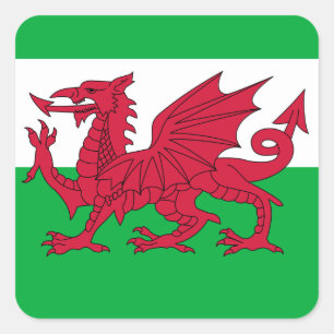 wales vlag vierkante sticker