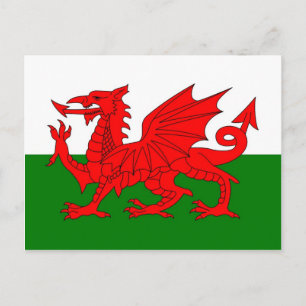 Wales vlag Welsh red dragon Briefkaart