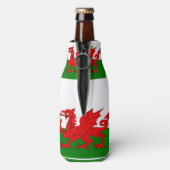 Wales vlag Welsh red dragon Flesjeskoeler (Fles Achterkant)