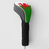 Wales vlag Welsh red dragon Golfheadcover (Schuin)