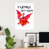 'Wales Voor Altijd!' Poster met Rode Draak (Thuiskantoor)