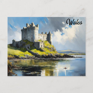 Wales Welsh Castle Waterverf Reizen Briefkaart