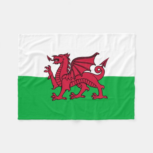 Wales Welsh Dragon Flag Fleece Deken (Voorkant (Horizontaal))