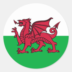 Wales - Welsh Flag Ronde Sticker