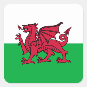 Wales - Welsh Flag Vierkante Sticker