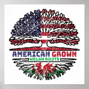 Wales Welsh US American USA United States Tree Poster