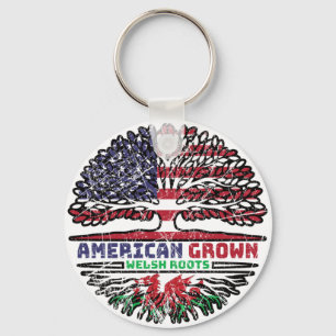 Wales Welsh US American USA United States Tree Sleutelhanger