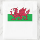 Wales/Welsh Vlag - Verenigd Koninkrijk Rechthoekige Sticker (Tas)