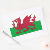 Wales/Welsh Vlag - Verenigd Koninkrijk Rechthoekige Sticker (Envelop)